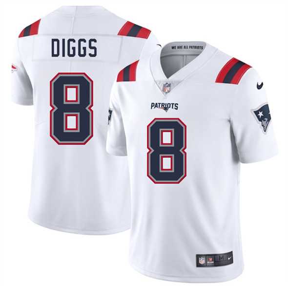 Men & Women & Youth New England Patriots #8 Stefon Diggs White 2025 Vapor Limited Stitched Jersey->new york giants->NFL Jersey
